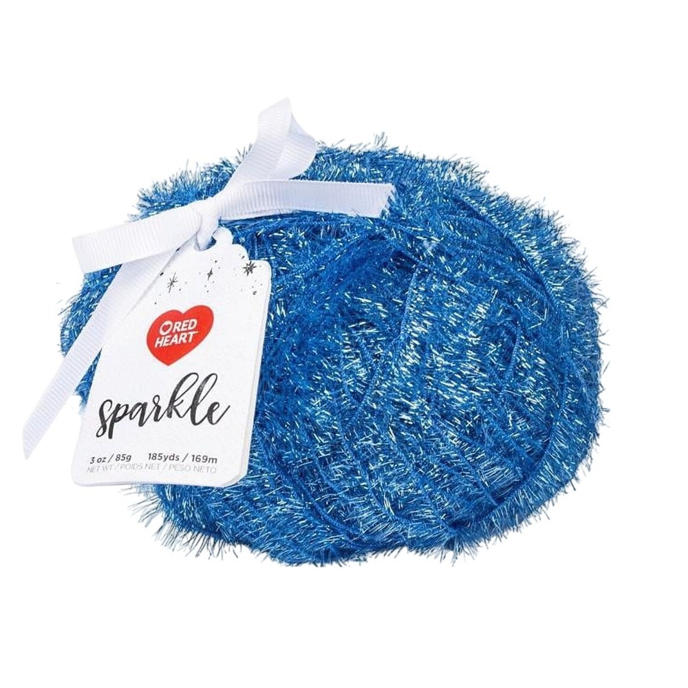 Lot of‎ 3  New Red Heart Sparkle Yarn, Blue Ice 3 oz Crochet, Knitting Crafting